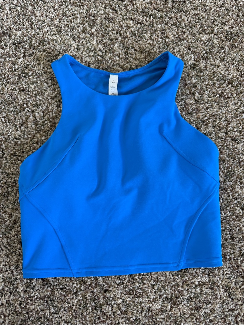 Lululemon Women’s Blue High-Neck Cropped Tank Top